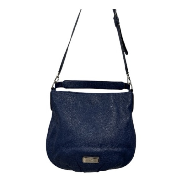 MARC BY MARC JACOBS Q Hillier Pebbled Hobo Shoulder Bag Navy - Picture 8 of 16